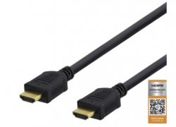 Deltaco Premium HDMI-kabel, 1m, 4K, 3D, svart
