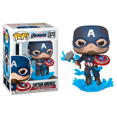 Funko POP figur Marvel Avengers Endgame Captain America med trasig sköld & Mjölner
