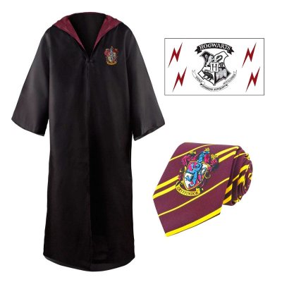 Harry Potter Gryffindor robe + necktie + tatto set