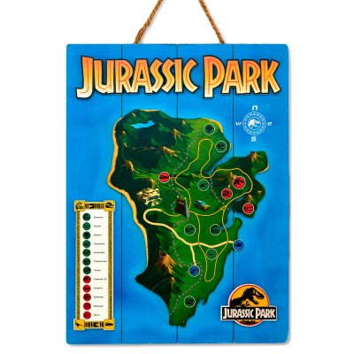 Jurassic Park Nublar Island Woodart 3D Print wooden sign