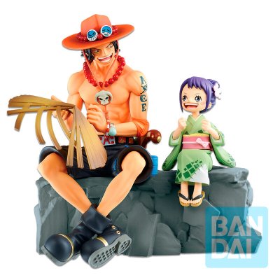 One Piece Emorial Vignette Ace and Otama Ichibansho figure 18cm